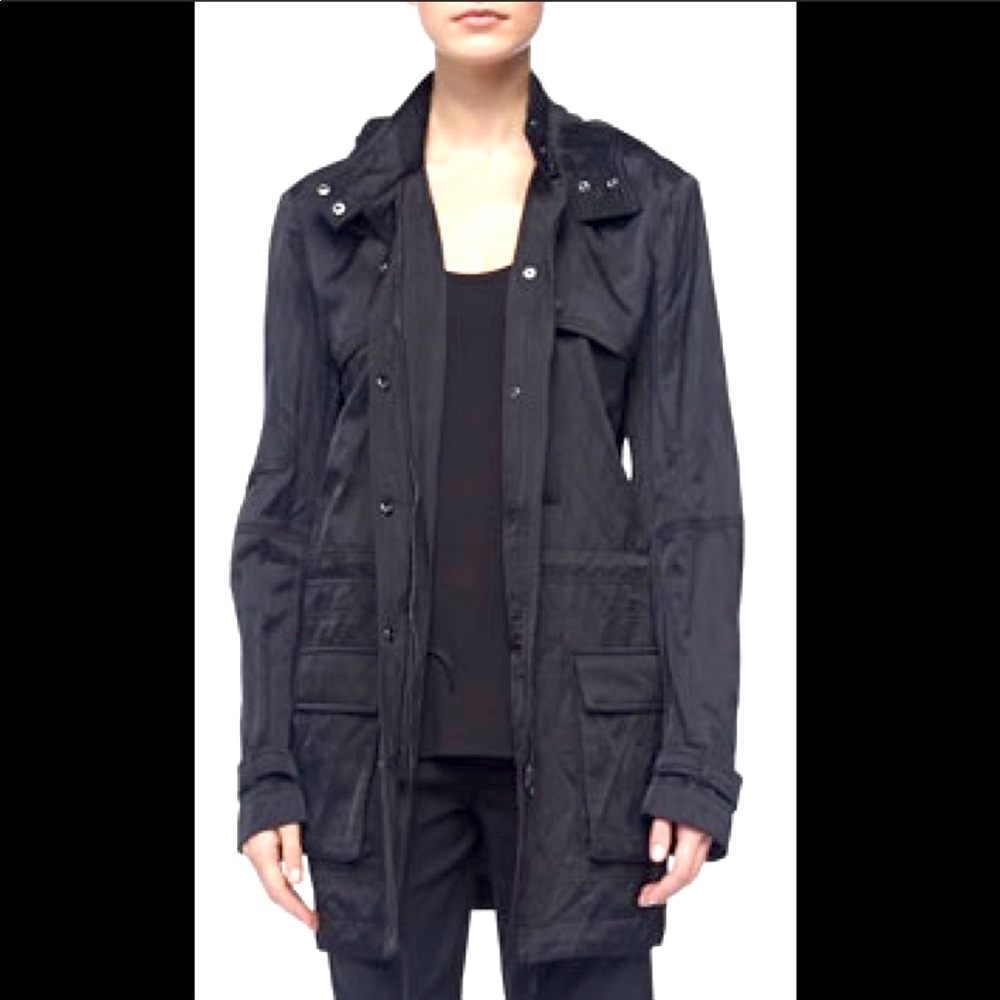 Vince black jacket luxe short anorak